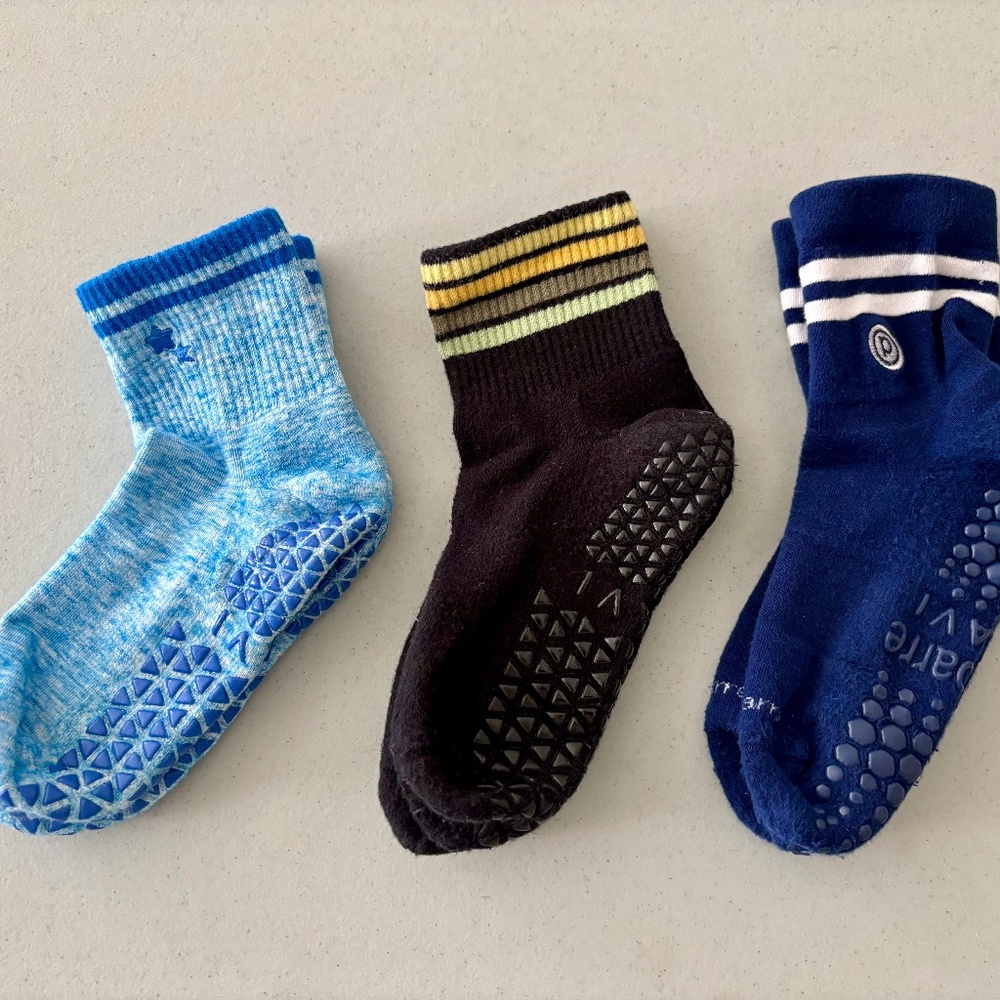 Pure Barre grippy socks set of 3 pairs Small